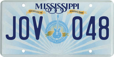 MS license plate JOV048