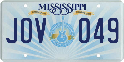 MS license plate JOV049