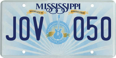 MS license plate JOV050