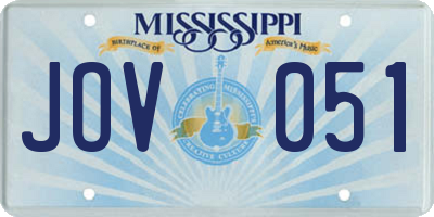 MS license plate JOV051