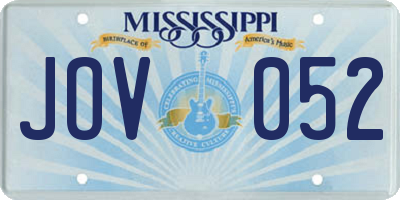 MS license plate JOV052