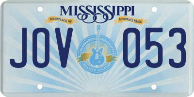 MS license plate JOV053