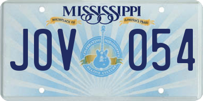 MS license plate JOV054