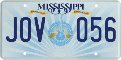 MS license plate JOV056