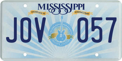 MS license plate JOV057