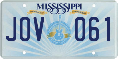 MS license plate JOV061