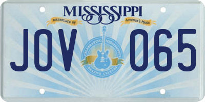 MS license plate JOV065
