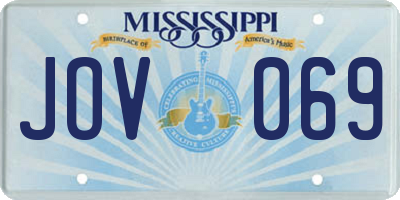 MS license plate JOV069