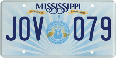 MS license plate JOV079