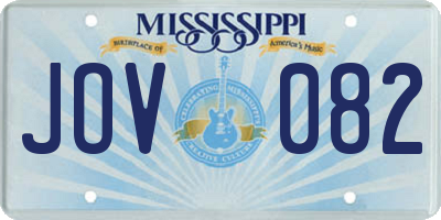 MS license plate JOV082