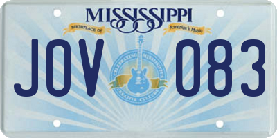 MS license plate JOV083