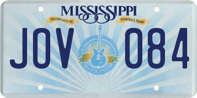 MS license plate JOV084