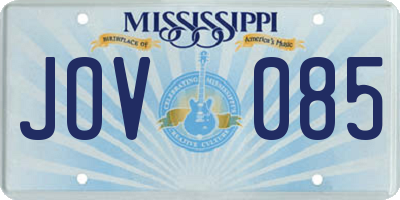 MS license plate JOV085
