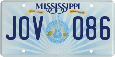 MS license plate JOV086
