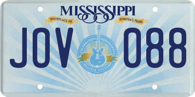 MS license plate JOV088