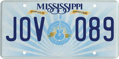 MS license plate JOV089