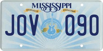 MS license plate JOV090