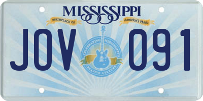 MS license plate JOV091
