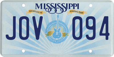 MS license plate JOV094