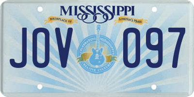 MS license plate JOV097