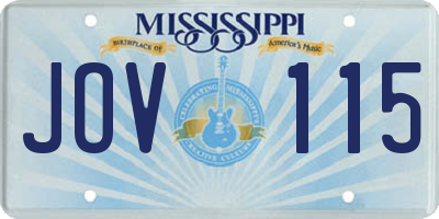 MS license plate JOV115