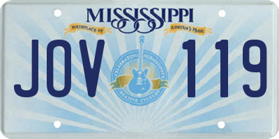 MS license plate JOV119
