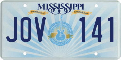 MS license plate JOV141