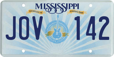 MS license plate JOV142
