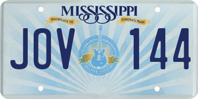 MS license plate JOV144