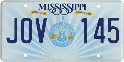 MS license plate JOV145