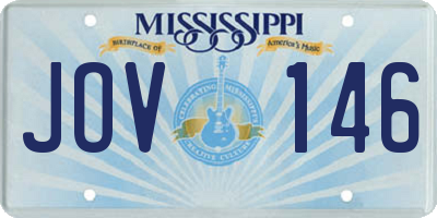 MS license plate JOV146