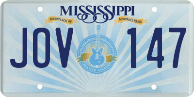 MS license plate JOV147