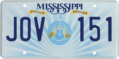 MS license plate JOV151