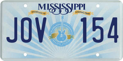 MS license plate JOV154