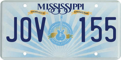 MS license plate JOV155