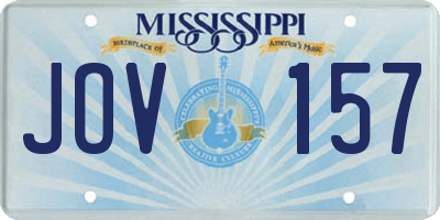 MS license plate JOV157