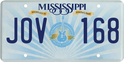 MS license plate JOV168