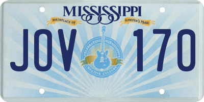 MS license plate JOV170