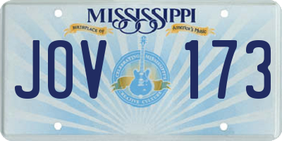 MS license plate JOV173