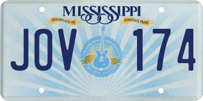 MS license plate JOV174