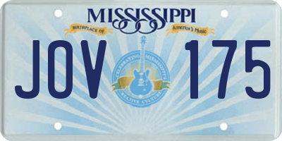 MS license plate JOV175