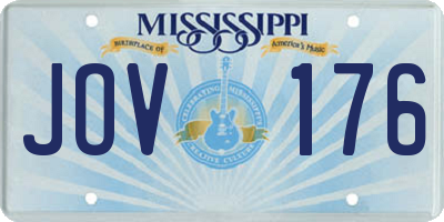 MS license plate JOV176