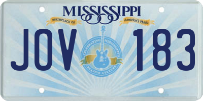 MS license plate JOV183
