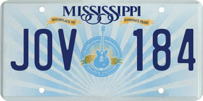 MS license plate JOV184
