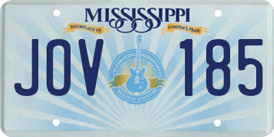 MS license plate JOV185