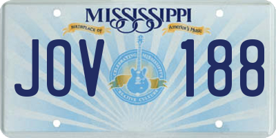 MS license plate JOV188