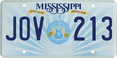 MS license plate JOV213