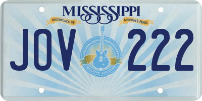 MS license plate JOV222
