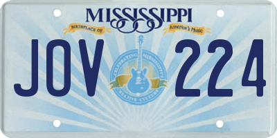 MS license plate JOV224