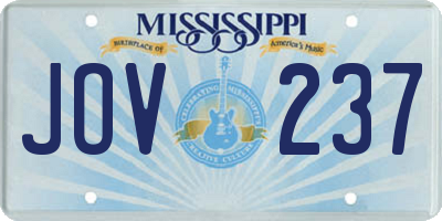 MS license plate JOV237
